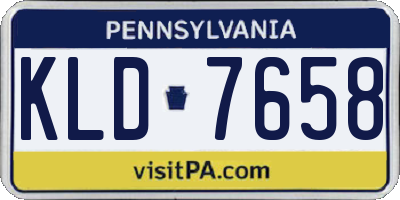 PA license plate KLD7658