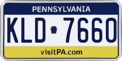 PA license plate KLD7660