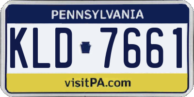 PA license plate KLD7661