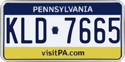 PA license plate KLD7665