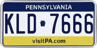 PA license plate KLD7666