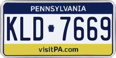 PA license plate KLD7669