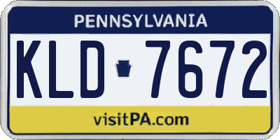 PA license plate KLD7672