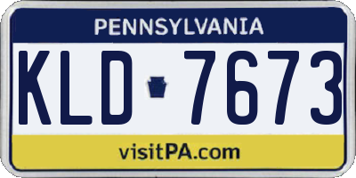 PA license plate KLD7673