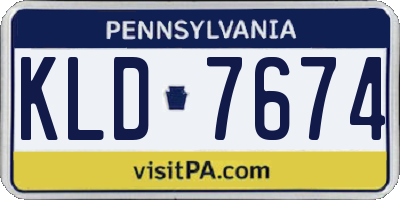 PA license plate KLD7674