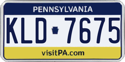 PA license plate KLD7675