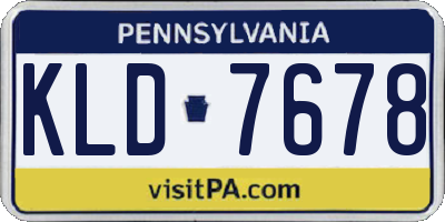 PA license plate KLD7678