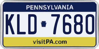 PA license plate KLD7680