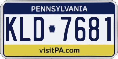 PA license plate KLD7681