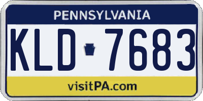 PA license plate KLD7683