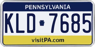 PA license plate KLD7685