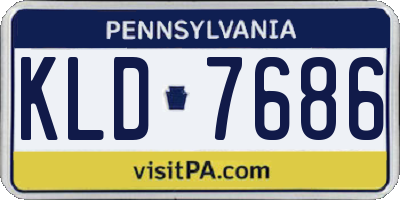 PA license plate KLD7686