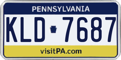 PA license plate KLD7687