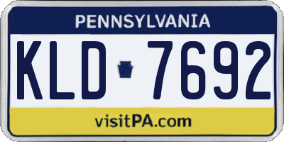 PA license plate KLD7692