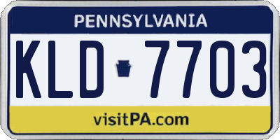 PA license plate KLD7703