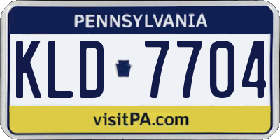 PA license plate KLD7704