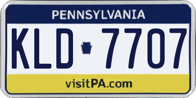 PA license plate KLD7707