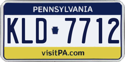 PA license plate KLD7712