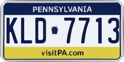 PA license plate KLD7713