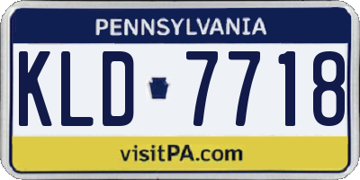 PA license plate KLD7718