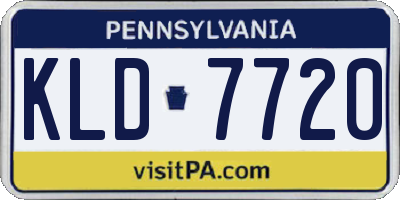 PA license plate KLD7720