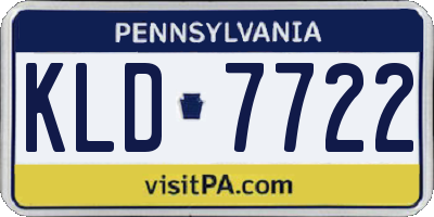 PA license plate KLD7722