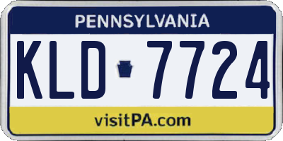 PA license plate KLD7724