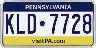 PA license plate KLD7728