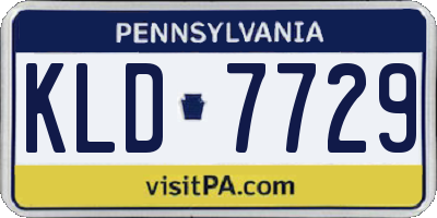 PA license plate KLD7729