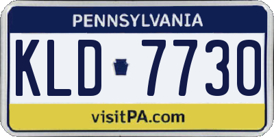 PA license plate KLD7730