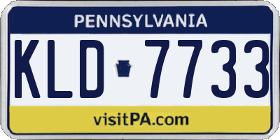 PA license plate KLD7733