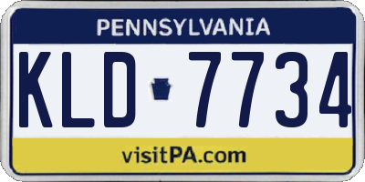 PA license plate KLD7734