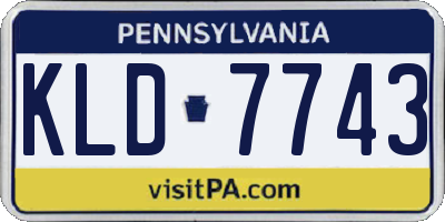 PA license plate KLD7743