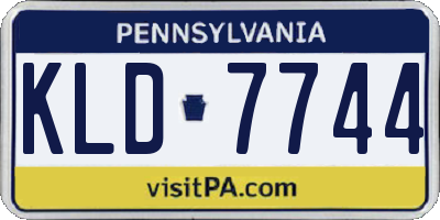 PA license plate KLD7744