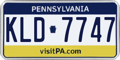PA license plate KLD7747
