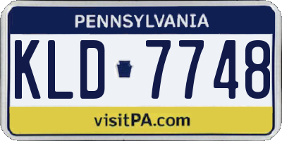 PA license plate KLD7748