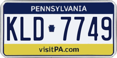 PA license plate KLD7749