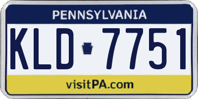 PA license plate KLD7751