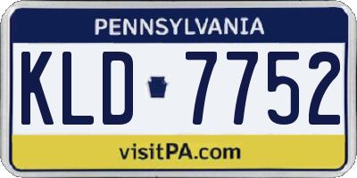 PA license plate KLD7752