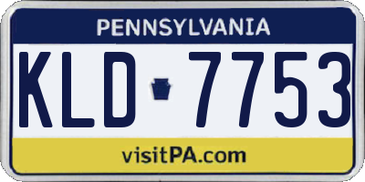 PA license plate KLD7753