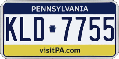PA license plate KLD7755