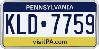 PA license plate KLD7759