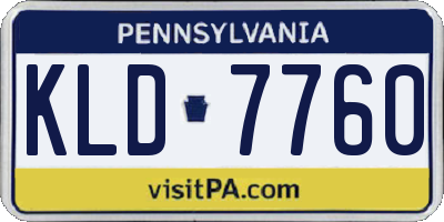 PA license plate KLD7760
