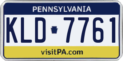 PA license plate KLD7761