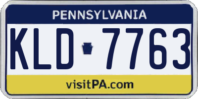PA license plate KLD7763