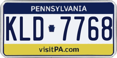 PA license plate KLD7768