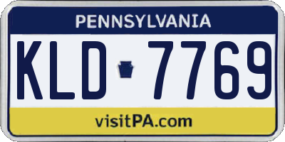 PA license plate KLD7769