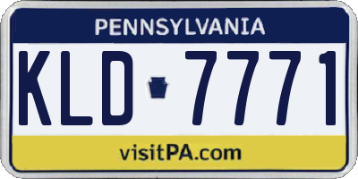 PA license plate KLD7771