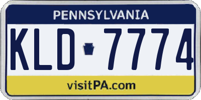PA license plate KLD7774