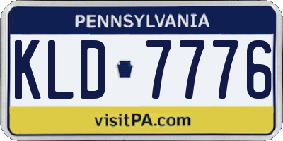 PA license plate KLD7776
